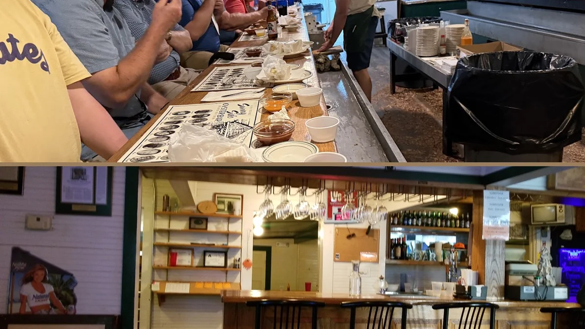 Beer and seafood in a laid-back oyster bar.